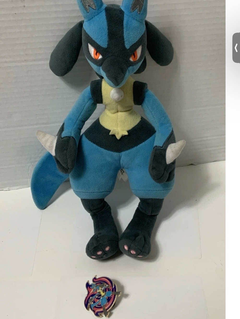 Pokemon Lucario Plush WCT Wicked Cool Toys 12 Inch Stuffed Animal Pin